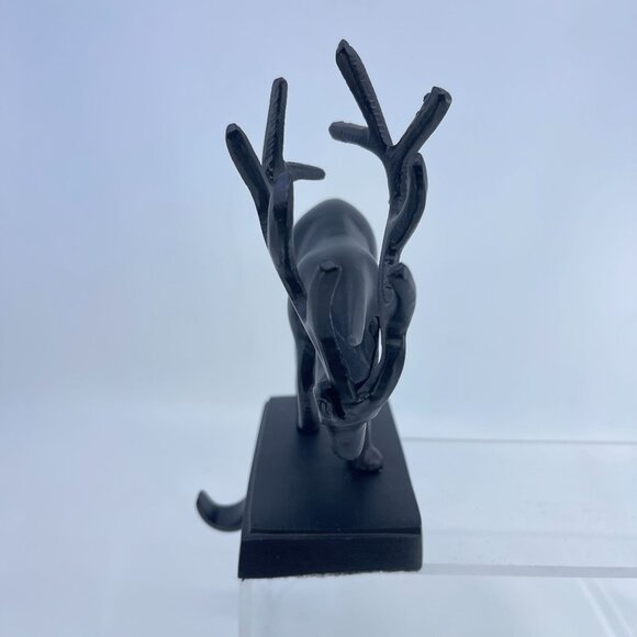 black metal reindeer stocking holders with antler holiday decor pair - Picture 3 of 9